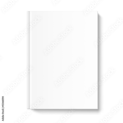 Blank book cover template on white background