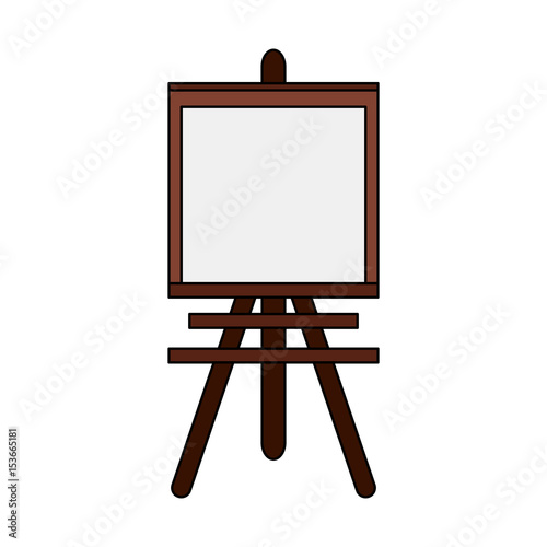 color image cartoon wooden easel for drawing vector illustration