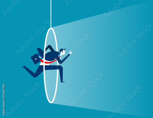 Businessman into loop. Concept business vector illustration.