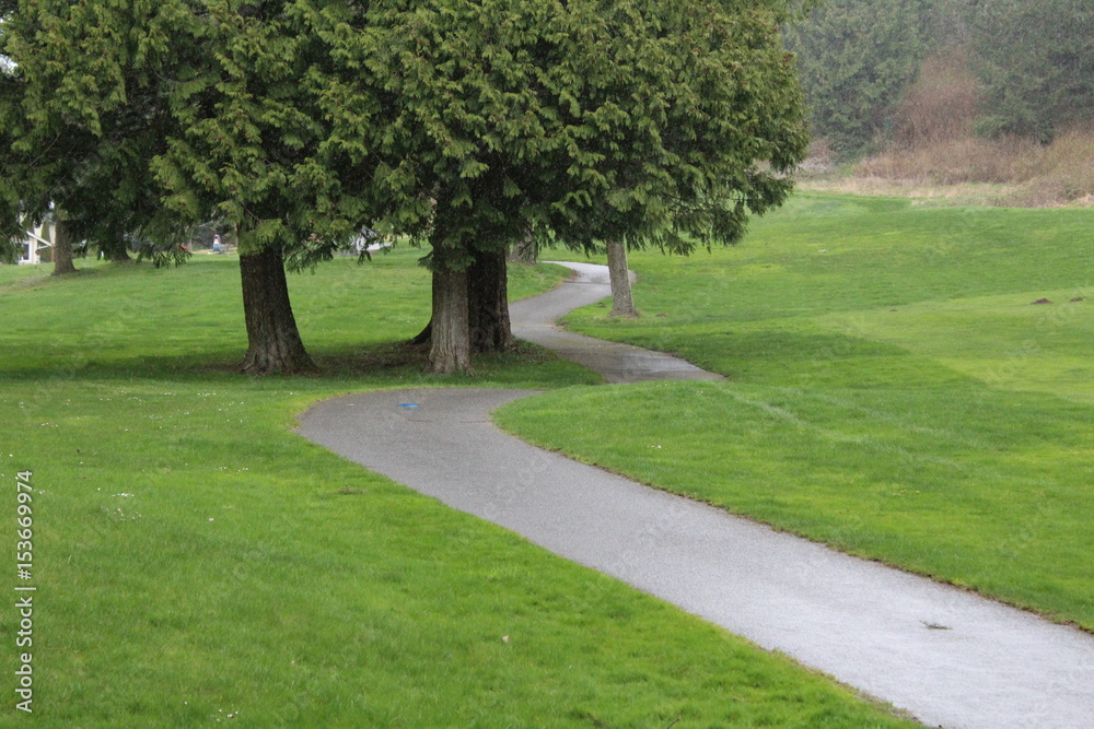 Obraz premium Port Ludlow WA golf cart trail