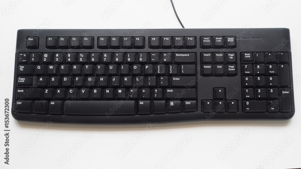 keyboard on white background