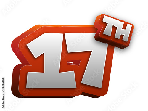 17th celebration event number for poster or invitation