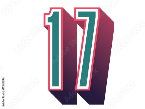 17th celebration event number for poster or invitation