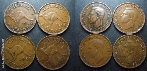 Photos Vintage Australian One Penny Coin.