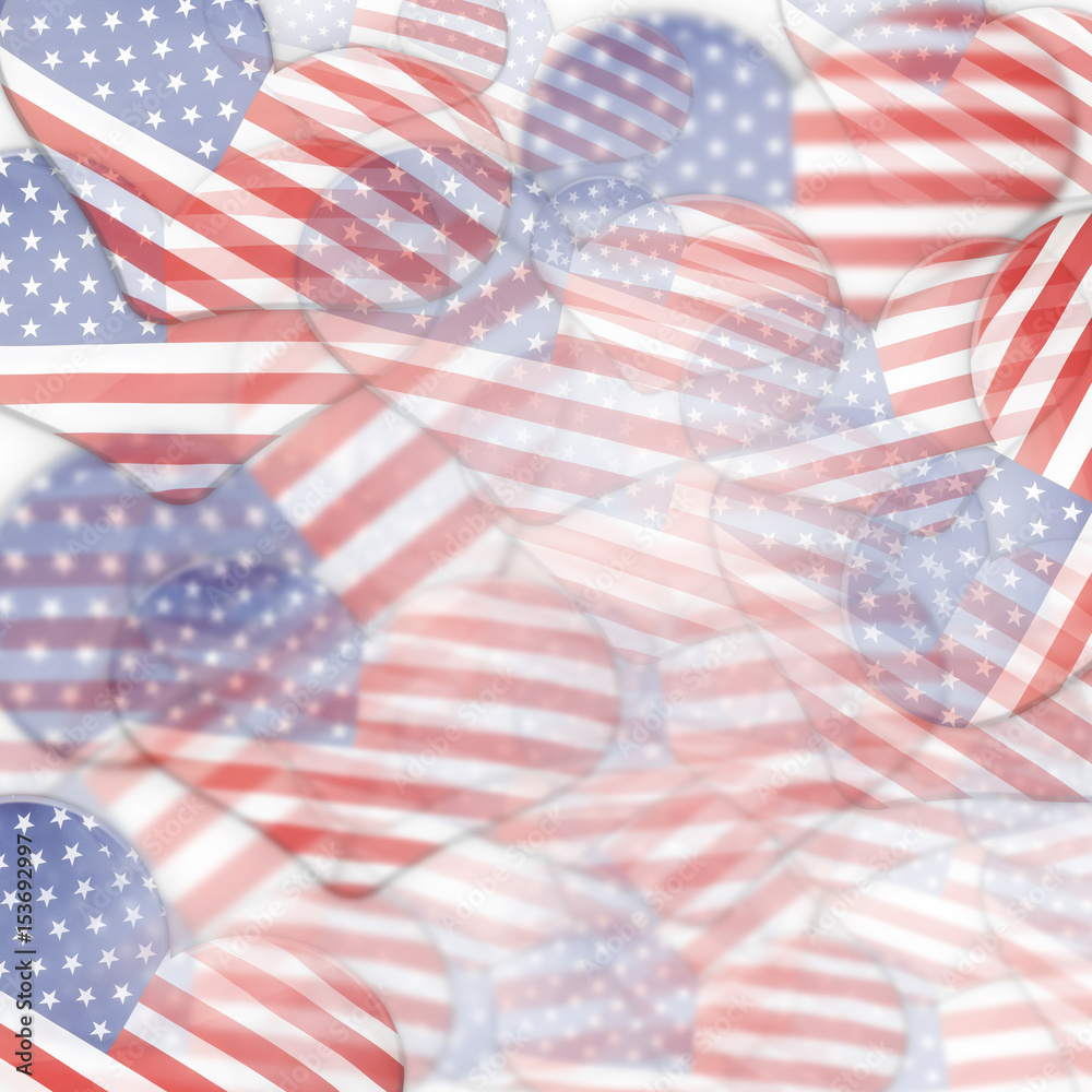 Obraz premium Heart shape USA flags