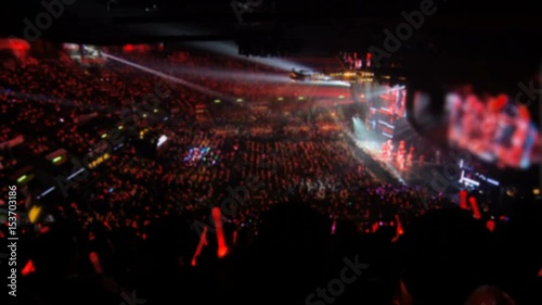 Concert Establishing Shot.
Wide shot of anonymous crowd or people cheering in a big concert party.
