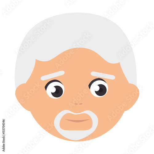 old man avatar character vector illustration design