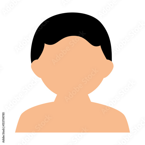 young man shirtless avatar character vector illustration design