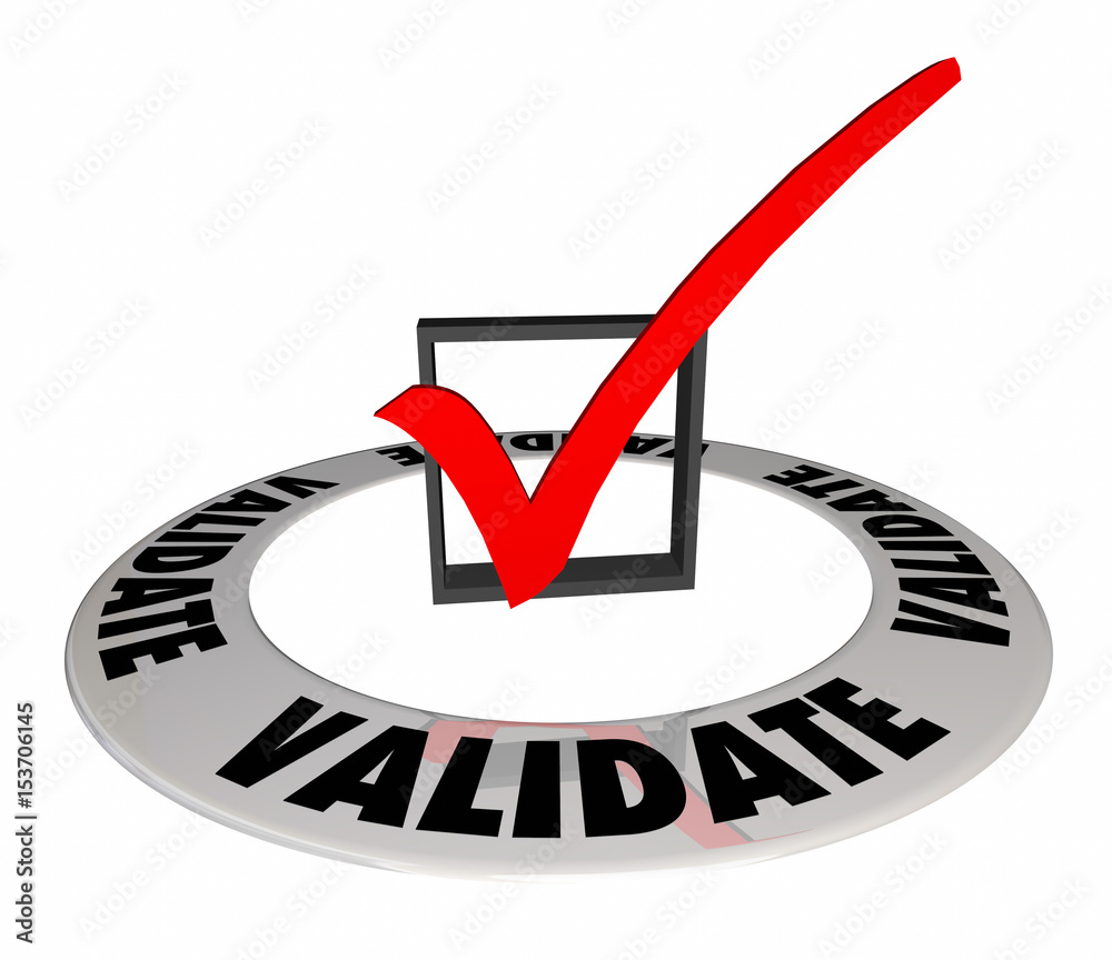 Validation Check Off Validate Check Mark Box Confirm Verify Approve 3d Illustration Stock ...