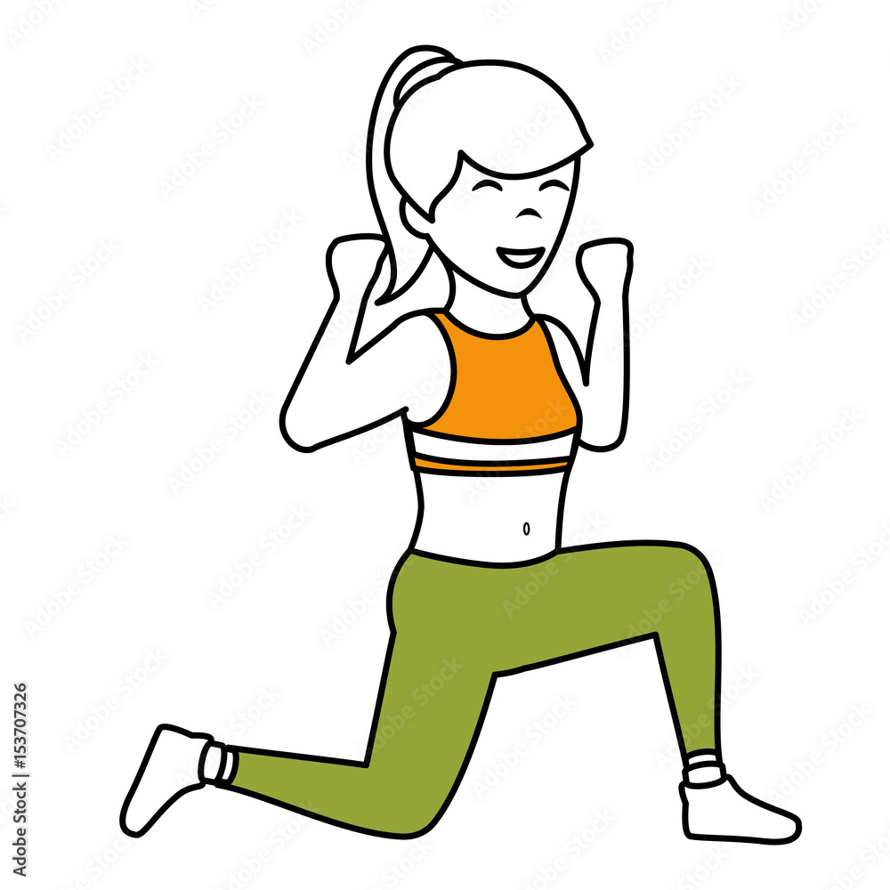 Athletic woman exercising character vector illustration design Athletic woman exercising character vector illustration design