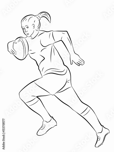 illustration of a rugby player, vector draw