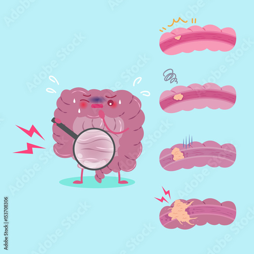 cute cartoon intestine