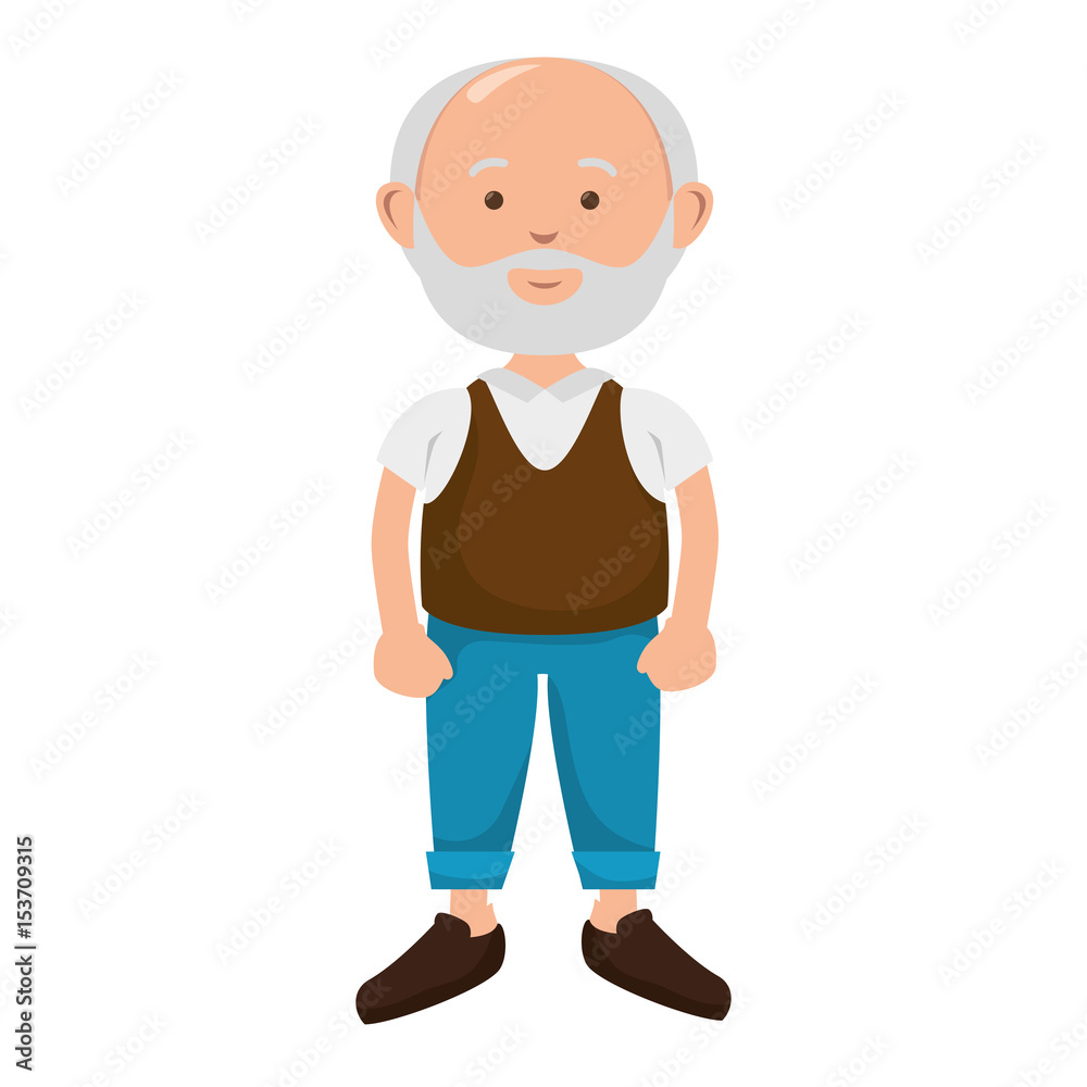 Fototapeta premium old man avatar character vector illustration design