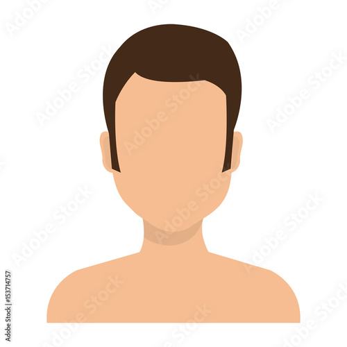 young man shirtless avatar character vector illustration design