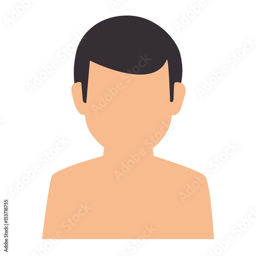 young man shirtless avatar character vector illustration design