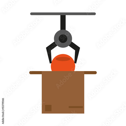 assembly line industrial machine icon image vector illustration design  photo