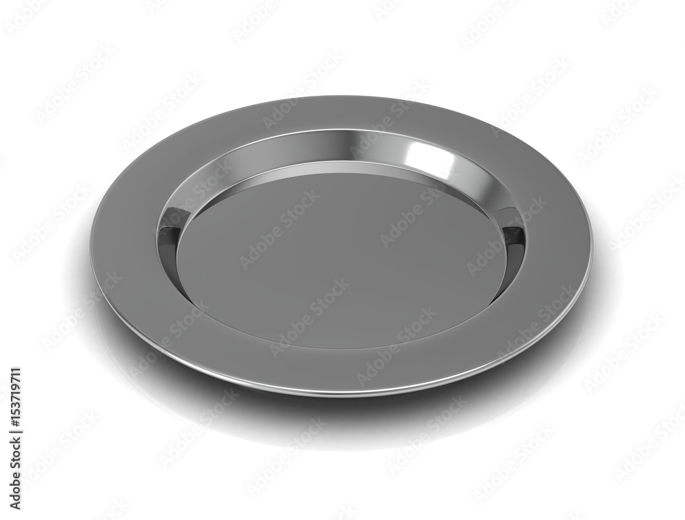 empty plate on a white background .3D illustration empty plate on a white background .3D illustration