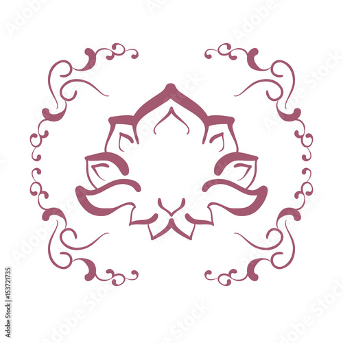 Lotus flower. Floral oriental ornament.