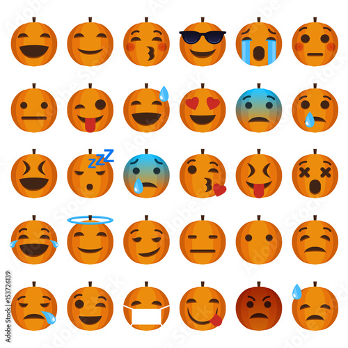 Pumpkin emoticon set