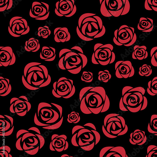Wallpaper Mural Roses vector seamless pattern. Roses seamless pattern. Vector seamless pattern with roses Torontodigital.ca