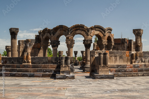 Ruins of the medieval Zvartnots cathedral, Armenia