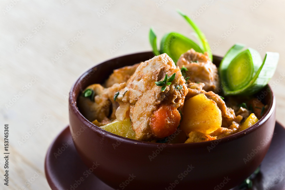 Homemade beef stew with carrots and potatoes Homemade beef stew with carrots and potatoes
