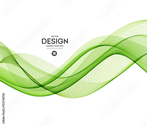Abstract vector background, green wavy