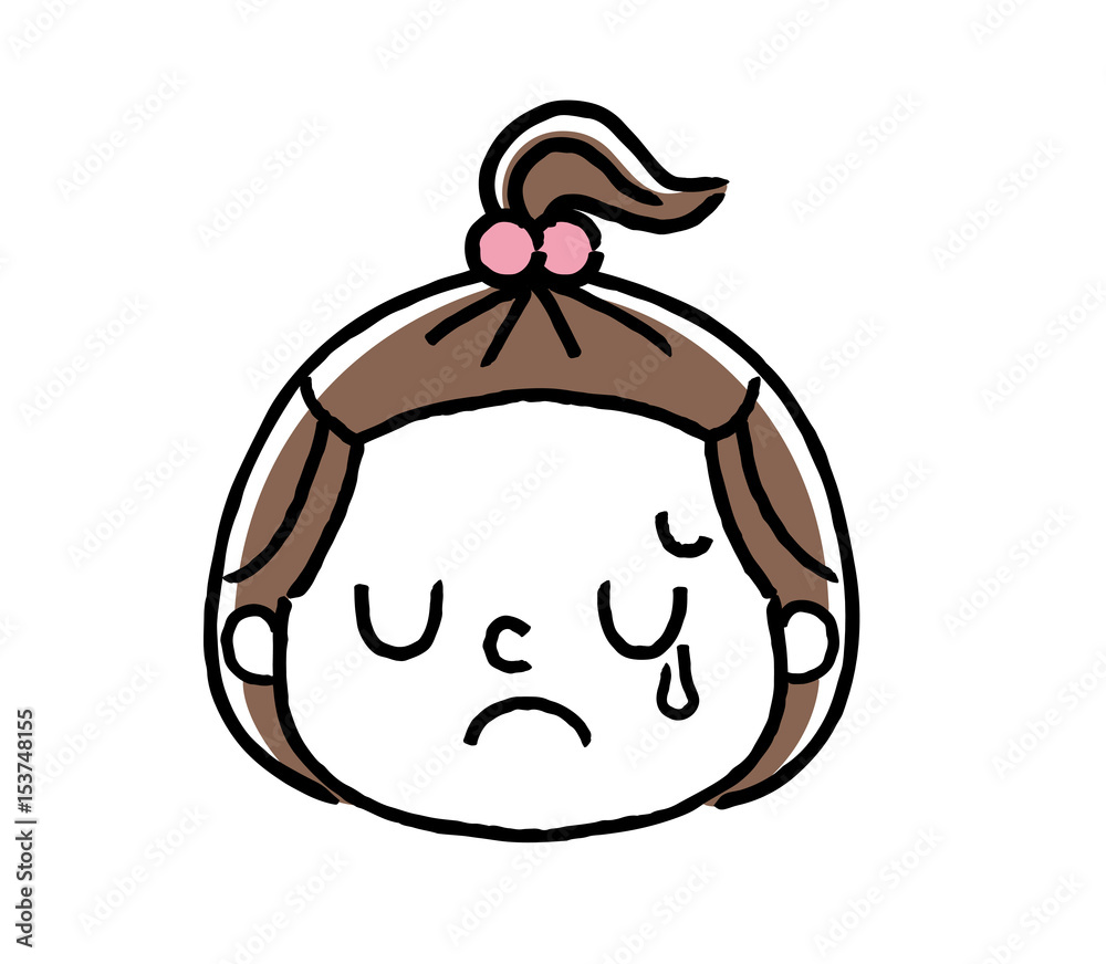 Fototapeta premium 女の子の表情：悲しい、涙 