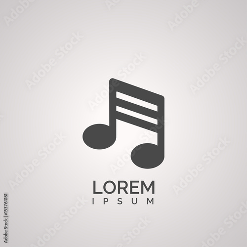 Cuadro en lienzo Musical note with three lines icon