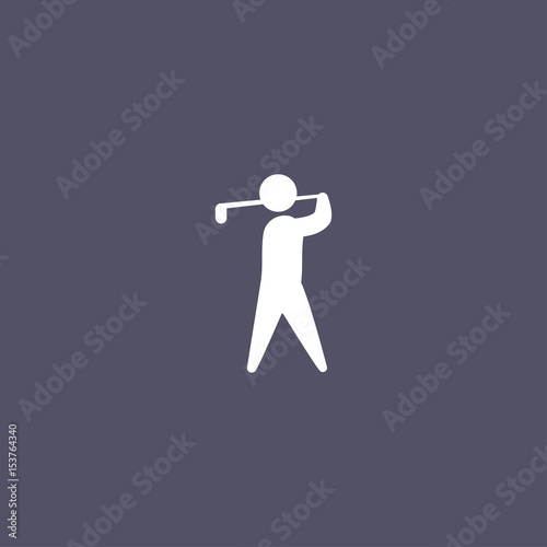 Icon of man silhouette playing golf