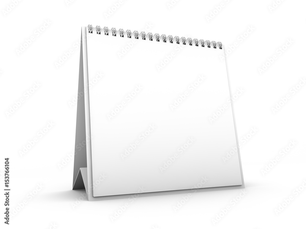 Image desk calendar isolated mockup. 3D rendering Image desk calendar isolated mockup. 3D rendering