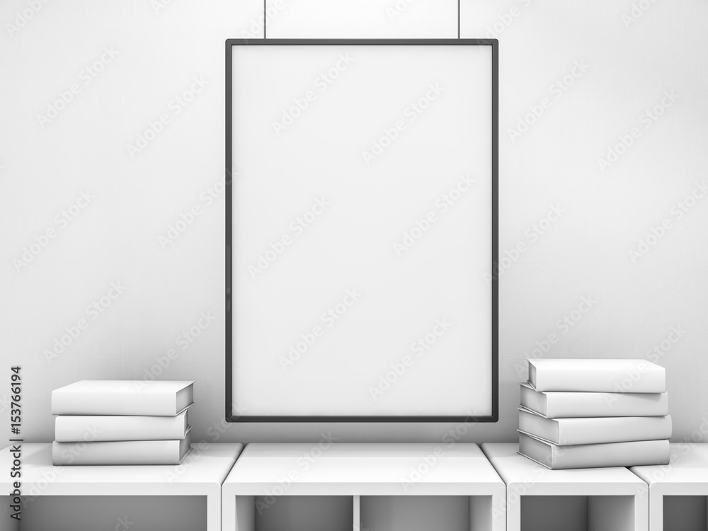 Poster frame mock up template. 3D rendering Poster frame mock up template. 3D rendering