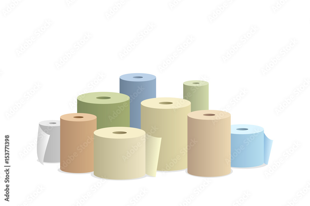 Paper roll on white background vector illustration Paper roll on white background vector illustration