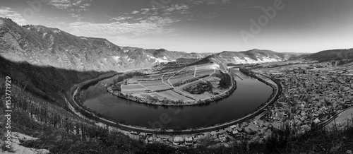 Moselschleife Calmont schwarzweiss