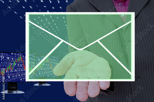 Businessman holding virtual hand with hand