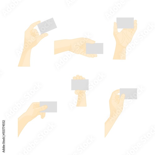Human Hand Using Blank Plastic Card. Vector