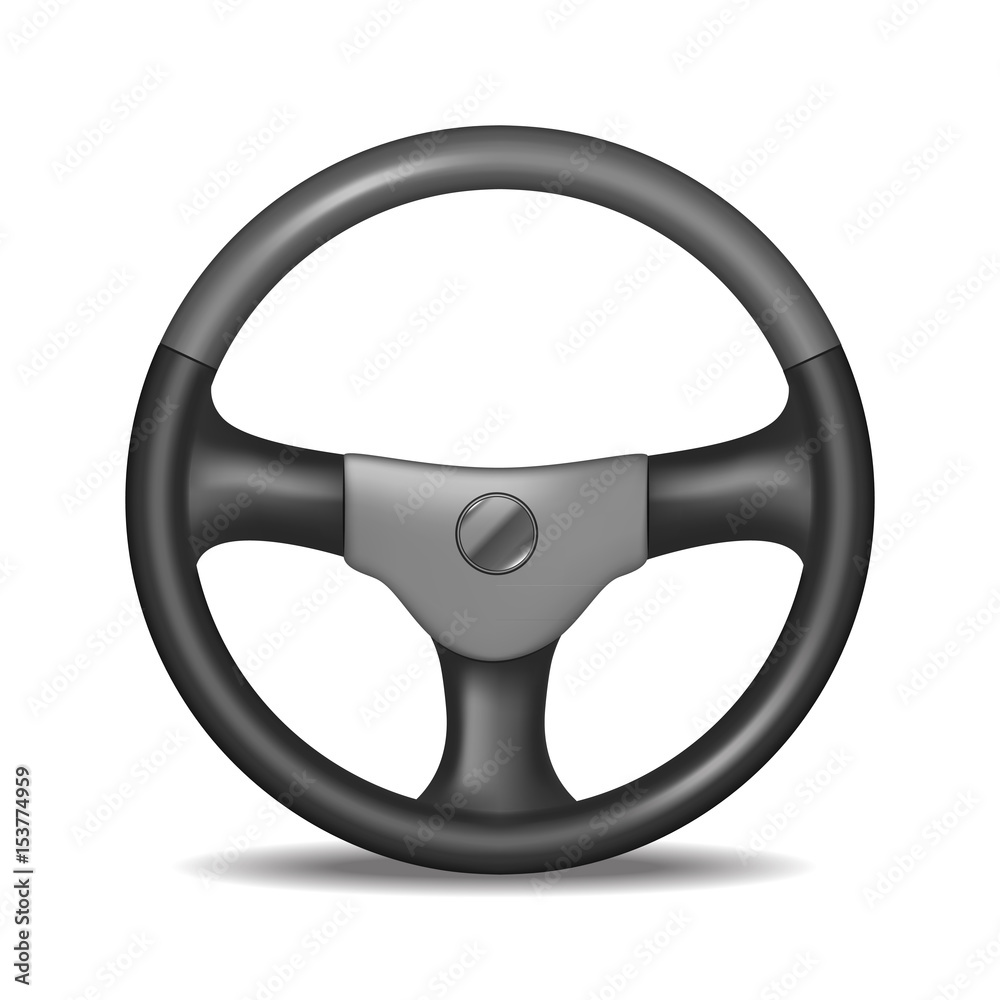 Realistic Detailed Steering Wheel. Vector Realistic Detailed Steering Wheel. Vector