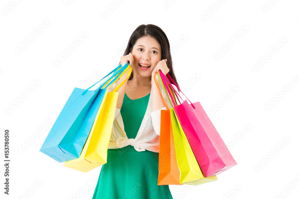 concept of shopping woman with bags