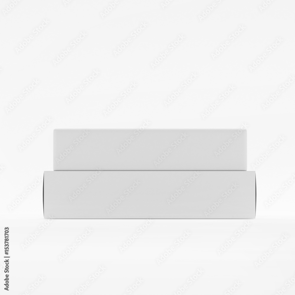Blank Soap & Box Packaging Mock-Up Template On Isolated White Background, Ready For Your Design And Presentation, 3D Illustration Blank Soap & Box Packaging Mock-Up Template On Isolated White Background, Ready For Your Design And Presentation, 3D Illustration