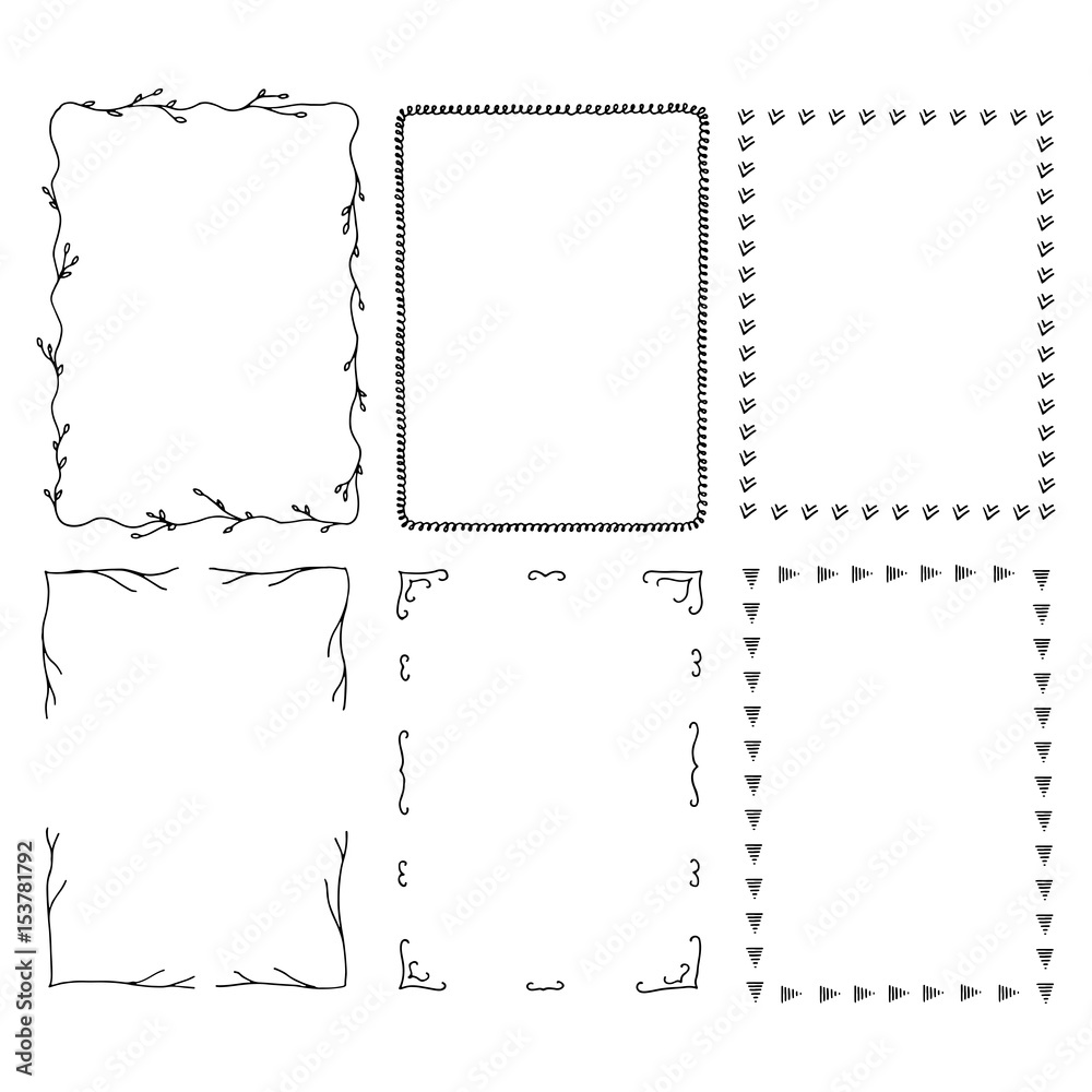 Hand drawn rectangular frames. Hand drawn rectangular frames.