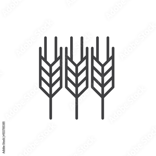 Wheat ear line icon, outline vector sign, linear style pictogram isolated on white. Symbol, logo illustration. Editable stroke. Pixel perfect