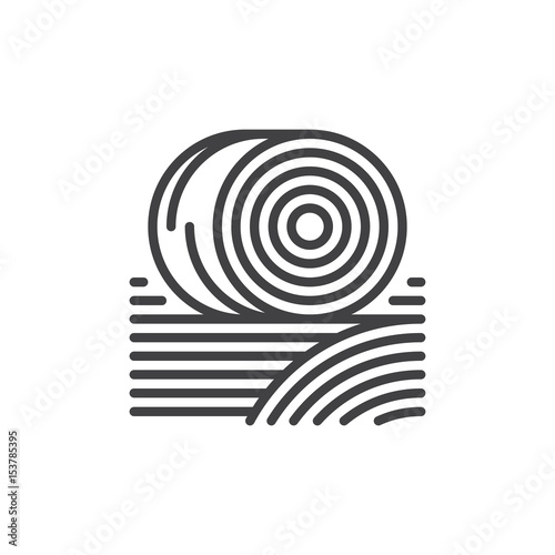 Bales of hay line icon, outline vector sign, linear style pictogram isolated on white. Symbol, logo illustration. Editable stroke. Pixel perfect