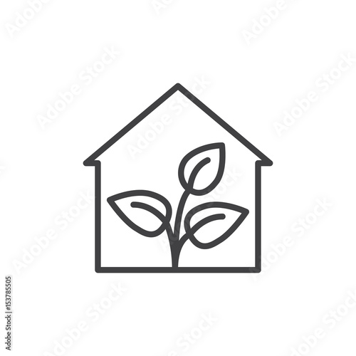 Greenhouse line icon, outline vector sign, linear style pictogram isolated on white. Symbol, logo illustration. Editable stroke. Pixel perfect