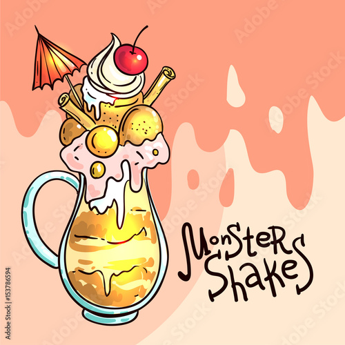 illustration monster shake