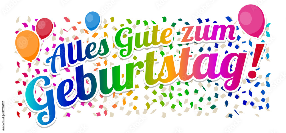 Alles Gute zum Geburtstag mit Konfetti und Ballons Vector Eps10