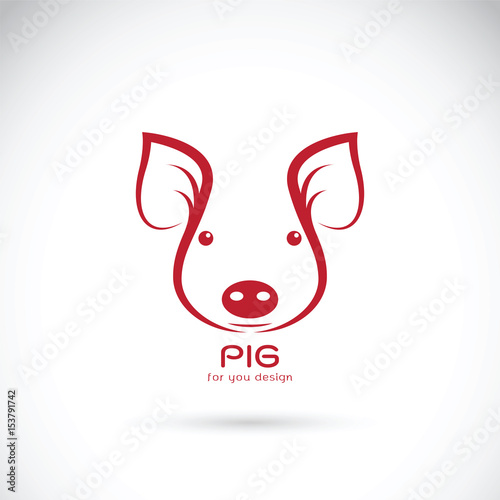 Vector of a pig head on white background. Farm Animals.