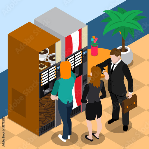 Coffee Vending Machine Illustration 