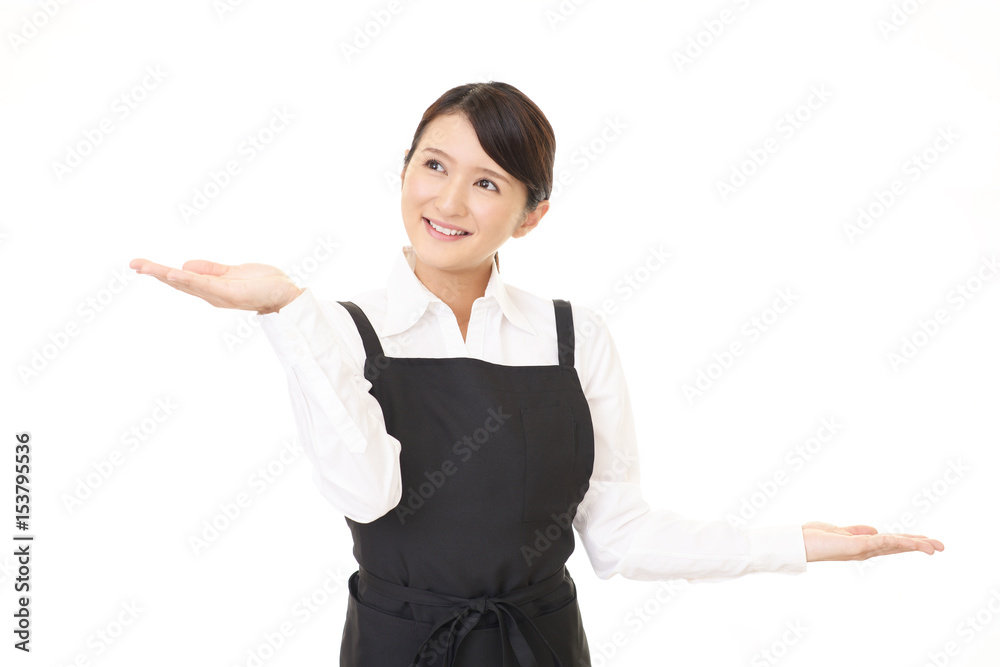 笑顔のウェイトレス