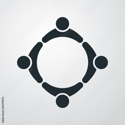 Icono plano circulo personas en fondo degradado