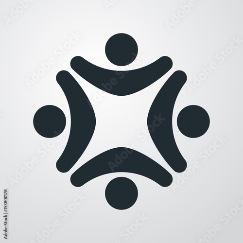 Icono plano equipo personas en fondo degradado